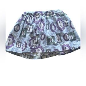 Purple and Green Patterned Kids Skirt